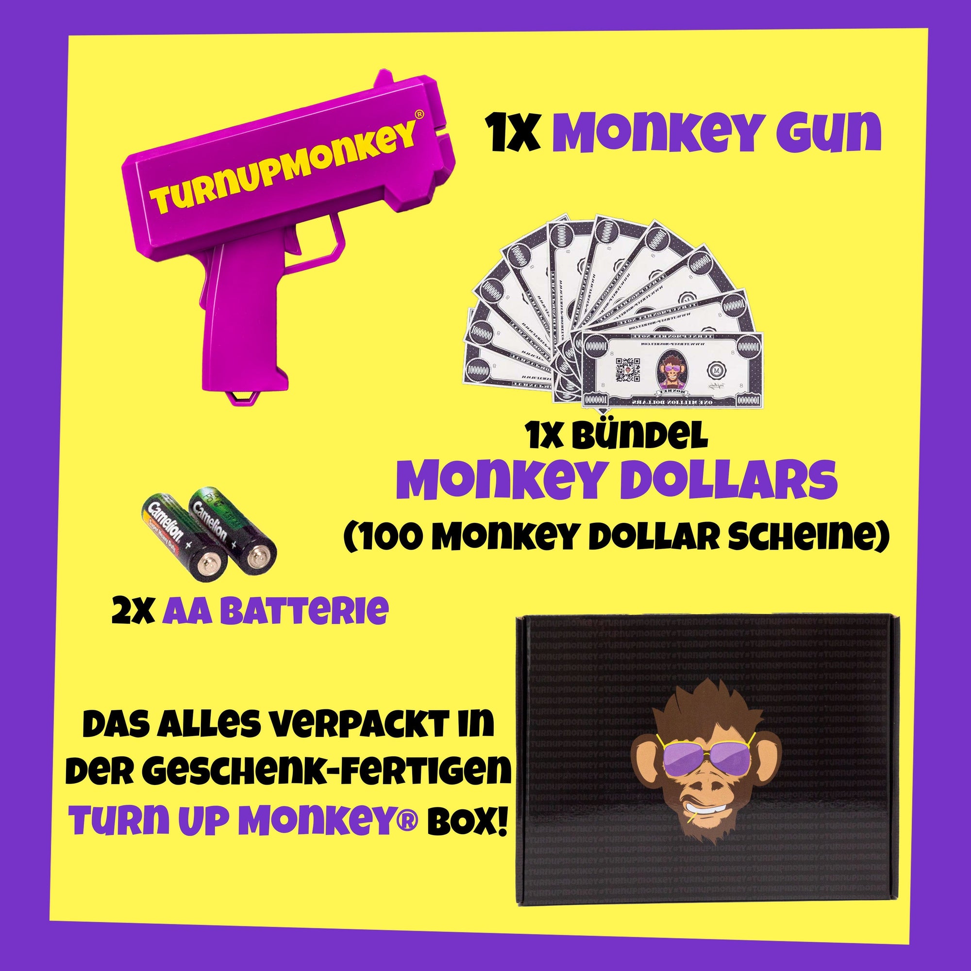 Inhalt des Sets für die Monkeygun