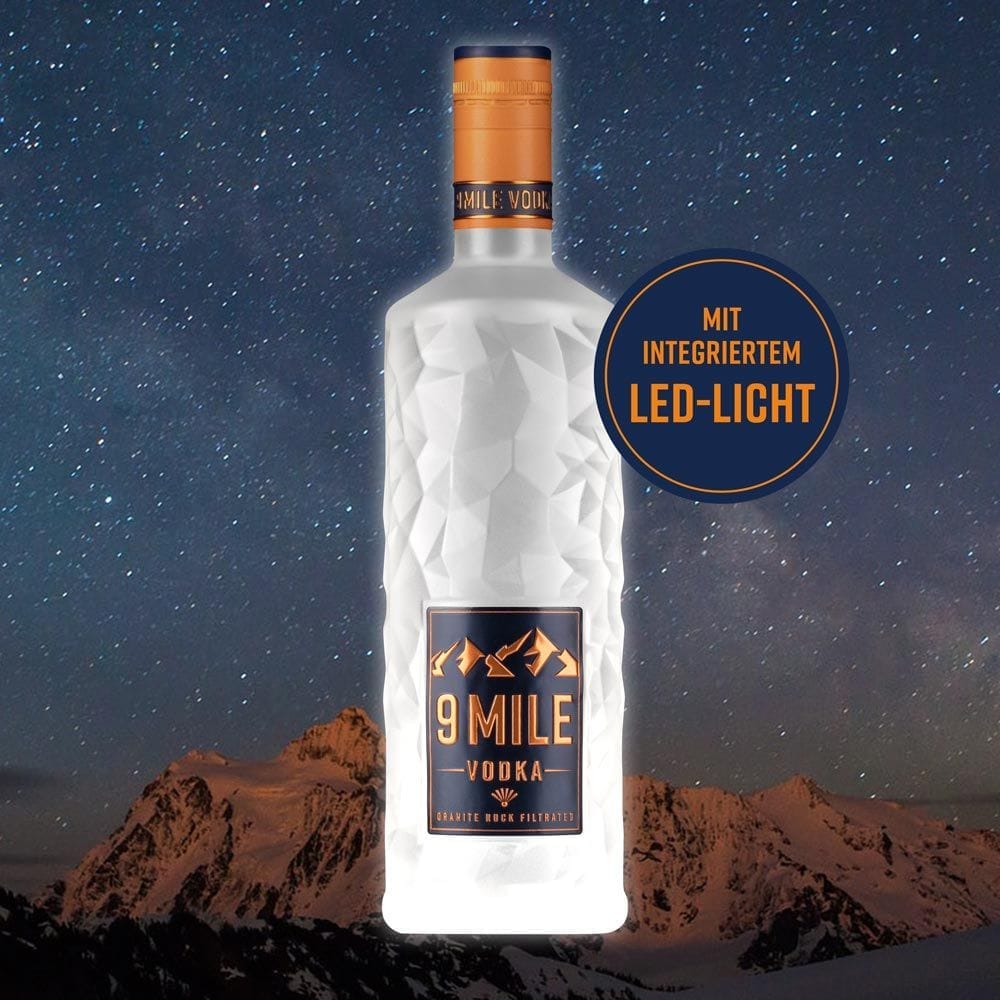 9 Mile Vodka mit LED Beleuchtung