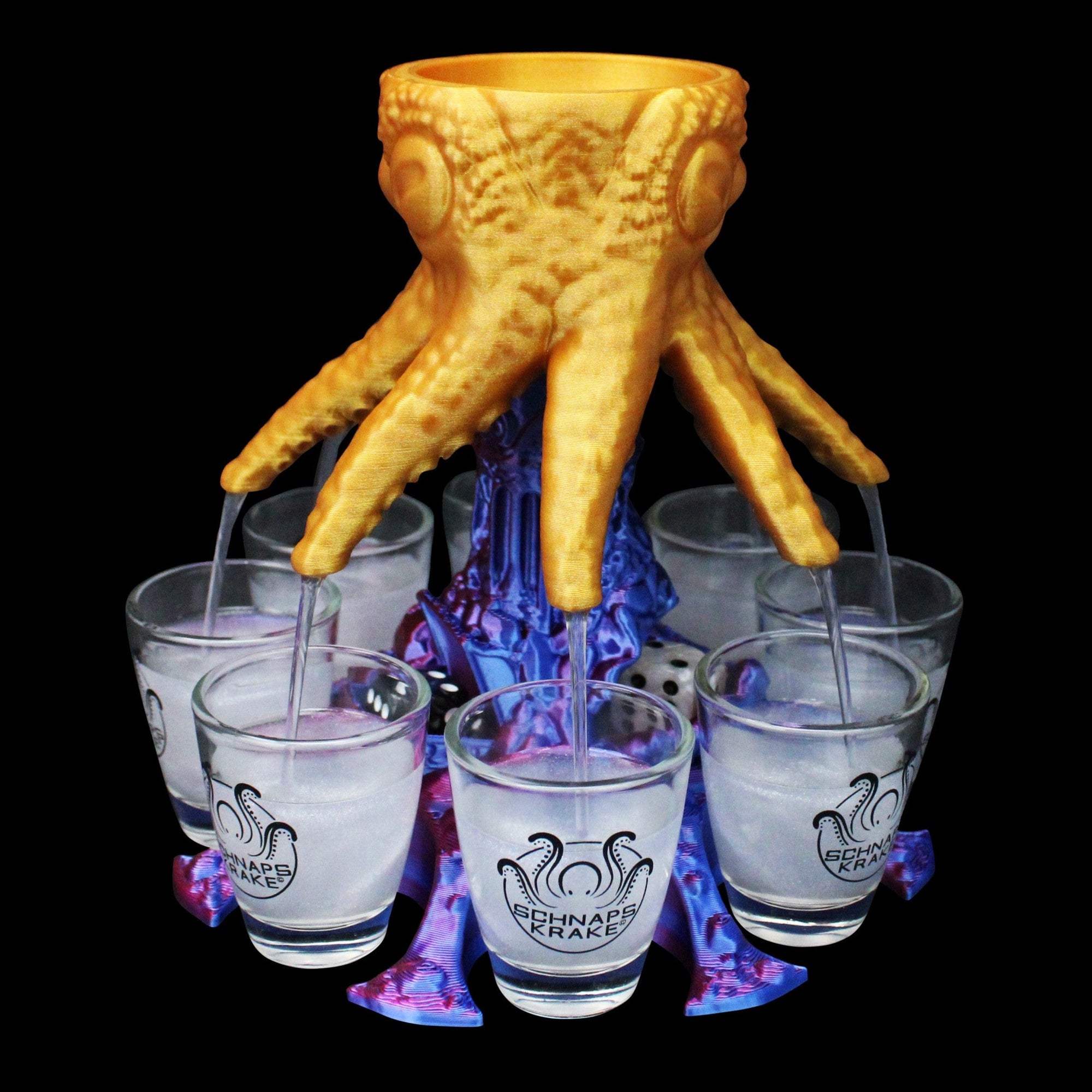 Königskrake Mystic lila wird mit Alkohol befüllt